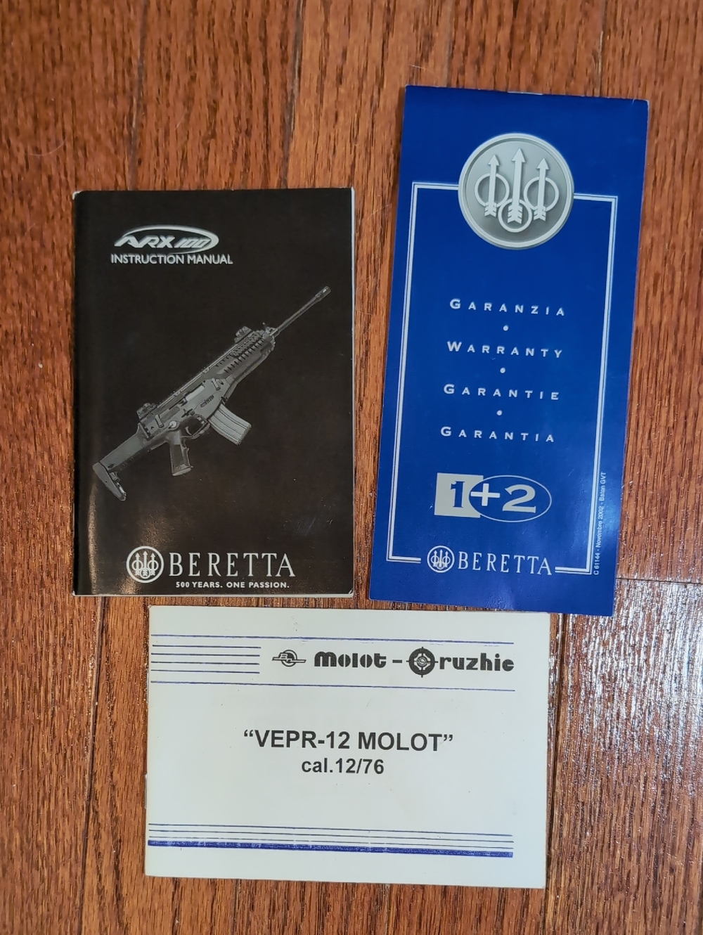 Beretta Gun Instruction & Warranty Booklets